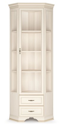 Шкаф-витрина угловой Сиена, Бодега белый / патина золото в Красноуфимске - изображение