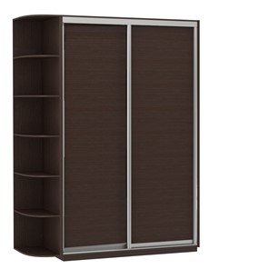 Шкаф 2-х дверный Экспресс (ДСП) со стеллажом 1500х600х2200, венге в Кушве