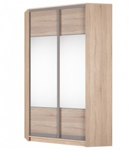 Угловой шкаф Аларти (YA-230х1250(602) (2) Вар. 2; двери D3+D3), с зеркалом в Екатеринбурге