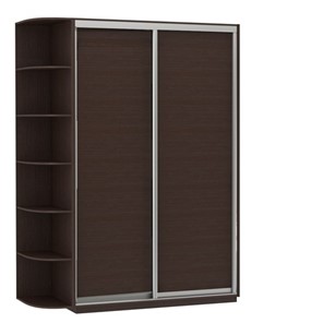 Шкаф 2-дверный Хит (ДСП) со стеллажом, 1500x600x2200, венге в Кушве