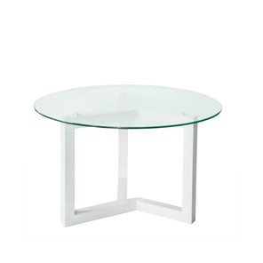 Круглый столик Оникс-8, Выбеленный дуб/Прозрачное стекло в Ревде