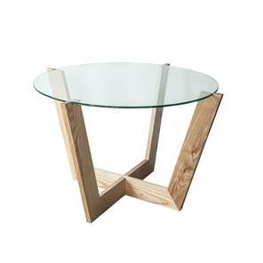 Стеклянный столик Оникс-10, Натуральный массив/Прозрачное стекло в Екатеринбурге