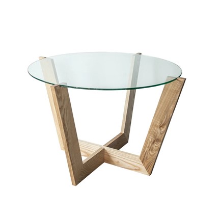 Журнальный стол Оникс-10, Натуральный массив/Прозрачное стекло в Ревде - изображение