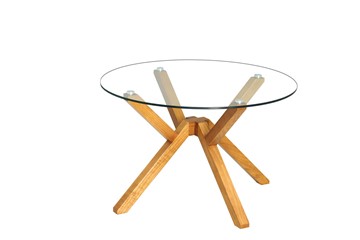 Стеклянный столик Берген-2, натуральный массив в Ревде