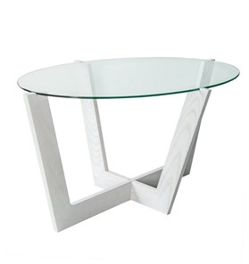 Журнальный столик Оникс-6, Выбеленный дуб/Прозрачное стекло в Ревде
