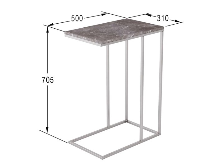 Столик приставной Агами (серый мрамор) в Ревде - изображение 3