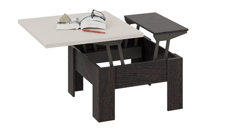 Раздвижной журнальный стол Тип 10 (Венге Цаво/Дуб Белфорт) в Ревде - изображение 4
