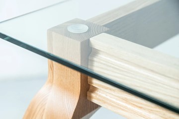 Журнальный столик Оникс-12, Натуральный массив/Прозрачное стекло в Ревде - предосмотр 1