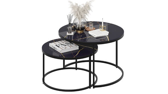 Журнальный стол Вега (Черный, Стекло Черный золото) в Ирбите - изображение