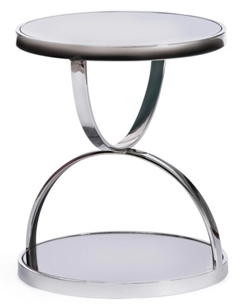 Кофейный столик GROTTO (mod. 9157) металл/дымчатое стекло, 42х42х50, хром в Новоуральске - изображение