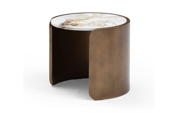 Круглый столик ET3095CI (D40) белая керамика /бронзовый в Екатеринбурге - предосмотр 1