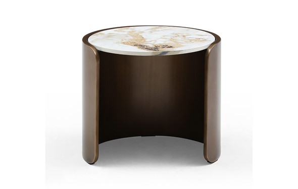 Круглый столик ET3095CI (D40) белая керамика /бронзовый в Екатеринбурге - изображение
