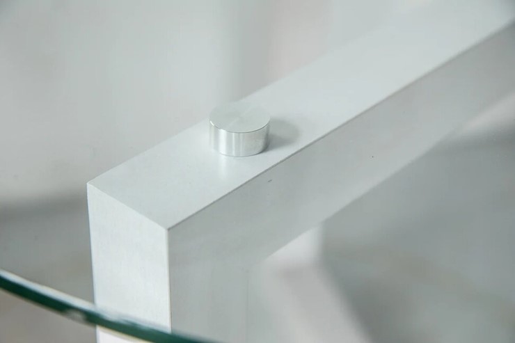 Круглый столик Оникс-8, Выбеленный дуб/Прозрачное стекло в Кушве - изображение 3