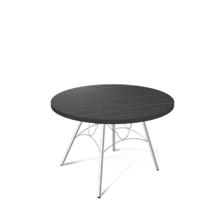 Круглый столик SHT-S100 / SHT-ТT 60 ЛДСП (камень пьетра гриджио черный/хром лак) в Ревде