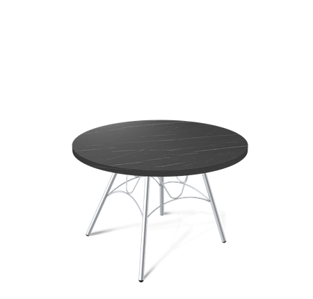 Круглый столик SHT-S100 / SHT-ТT 60 ЛДСП (камень пьетра гриджио черный/хром лак) в Екатеринбурге - изображение