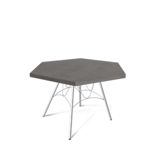 Круглый столик SHT-S100 / SHT-ТT20 70 ЛДСП (бетон чикаго темно-серый/хром лак) в Кушве