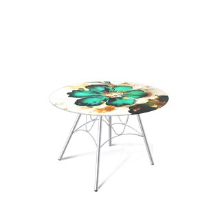 Круглый столик SHT-S100 / SHT-TT32 60 стекло/МДФ (малахитово зеленый/хром лак) в Кушве