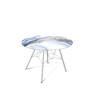 Круглый столик SHT-S100 / SHT-TT32 60 стекло/МДФ (млечный путь/хром лак) в Кушве