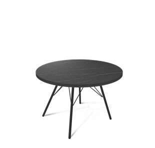 Круглый столик SHT-S37 / SHT-ТT 60 ЛДСП (камень пьетра гриджио черный/черный муар) в Кушве