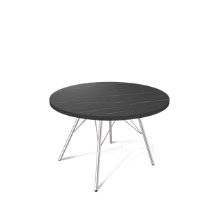 Круглый столик SHT-S37 / SHT-ТT 60 ЛДСП (камень пьетра гриджио черный/хром лак) в Кушве