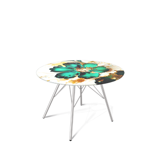 Круглый столик SHT-S37 / SHT-TT32 60 стекло/МДФ (малахитово зеленый/хром лак) в Кушве