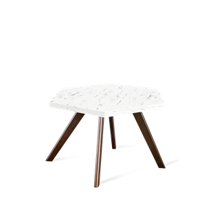Шестигранный столик SHT-S39 / SHT-ТT20 60 ЛДСП (мрамор каррара белый/венге) в Ревде