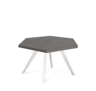 Круглый столик SHT-S39 / SHT-ТT20 70 ЛДСП (бетон чикаго темно-серый/белый/патина серебро) в Ревде