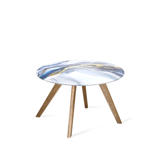 Круглый столик SHT-S39 / SHT-TT32 60 стекло/МДФ (млечный путь/брашированный коричневый) в Первоуральске