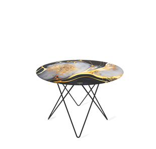 Столик круглый SHT-TU37 / SHT-TT32 60 стекло/МДФ (черный алмаз/черный муар) в Кушве