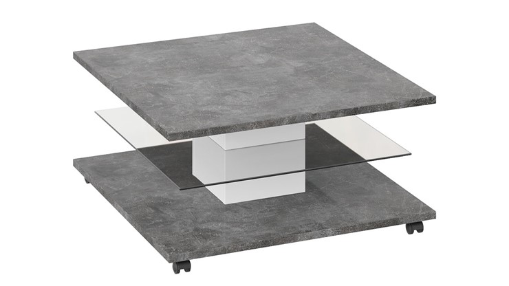 Квадратный стол Diamond тип 1 (Белый/Ателье темный глянец) в Ревде - изображение 1