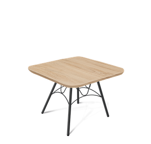 Квадратный столик SHT-S100 / SHT-TT 60/60 ЛДСП (дуб сонома/черный муар) в Асбесте