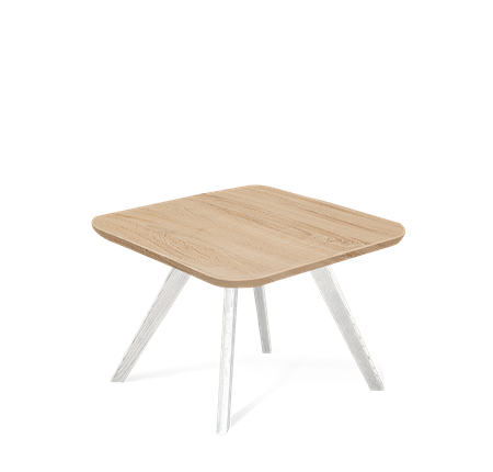 Квадратный столик SHT-S39 / SHT-TT 60/60 ЛДСП (дуб сонома/белый/патина серебро) в Ревде - изображение