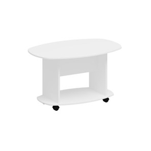 Овальный столик Комфорт, белый премиум (80х50х56) в Кушве