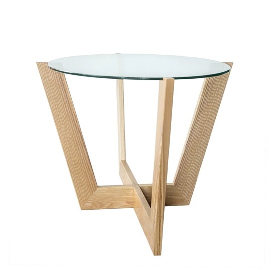 Овальный столик Оникс-6, Натуральный массив/Прозрачное стекло в Краснотурьинске - изображение 6