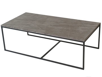 Прямоугольный стол Геометрика (серый бетон-чёрный) в Кушве