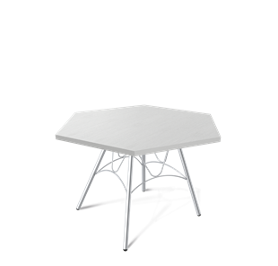 Шестигранный столик SHT-S100 / SHT-ТT20 70 ЛДСП (серебристый матовый/хром лак) в Ревде