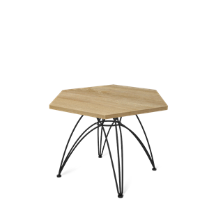 Шестигранный столик SHT-S112 / SHT-ТT20 60 ЛДСП (дуб песочный/черный муар) в Ревде