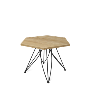Шестигранный столик SHT-S113 / SHT-ТT20 60 ЛДСП (дуб песочный/черный муар) в Ревде