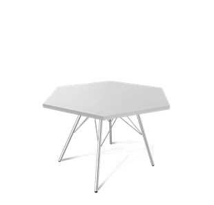 Шестигранный столик SHT-S37 / SHT-ТT20 70 ЛДСП (серебристый матовый/хром лак) в Ревде