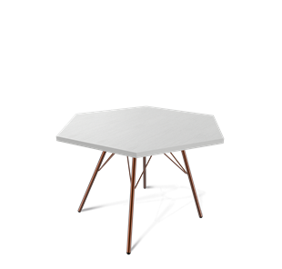 Шестигранный столик SHT-S37 / SHT-ТT20 70 ЛДСП (серебристый матовый/медный металлик) в Ревде