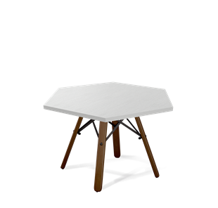 Шестигранный столик SHT-S70 / SHT-ТT20 70 ЛДСП (серебристый матовый/темный орех/черный муар) в Кушве
