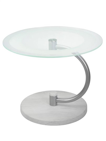 Стеклянный стол Дуэт 13Н (металлик-дуб дымчатый-прозр) в Красноуфимске - изображение 1