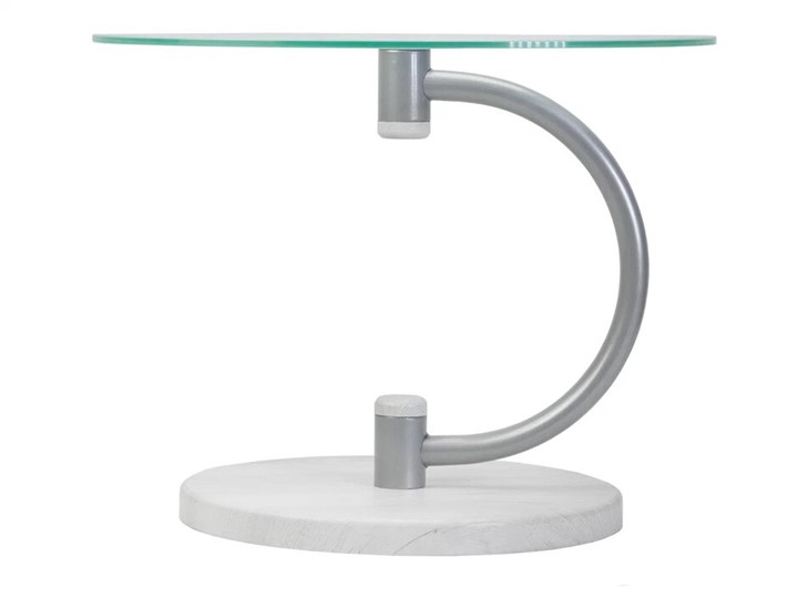 Стеклянный стол Дуэт 13Н (металлик-дуб дымчатый-прозр) в Кушве - изображение 2