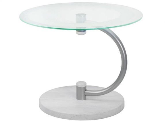 Стеклянный стол Дуэт 13Н (металлик-дуб дымчатый-прозр) в Асбесте - изображение