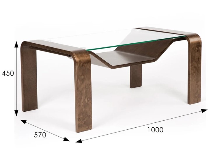 Стеклянный стол Гурон 1 (орех) в Артемовском - изображение 1