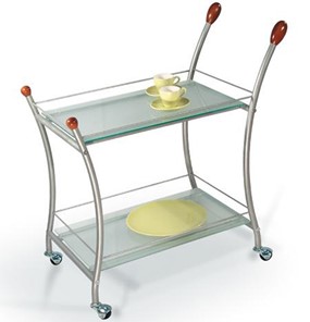 Стол сервировочный Поло, металлик/прозрачное стекло в Кушве