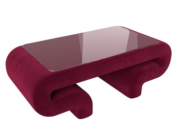 Стеклянный столик Волна, бордовый (микровельвет) в Краснотурьинске