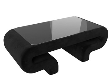 Стеклянный столик Волна, черный (велюр) в Кушве