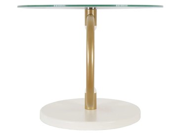 Стеклянный столик Дуэт 13Н (золото-слоновая кость-прозрачное) в Артемовском