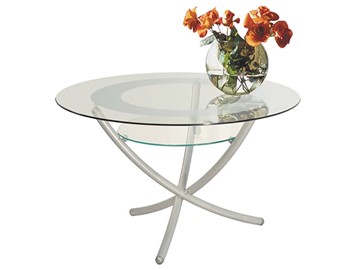Стеклянный столик Дуэт 4 (металлик-прозрачное) в Ревде